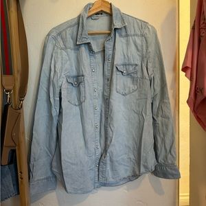 Topshop Moto Denim Button up